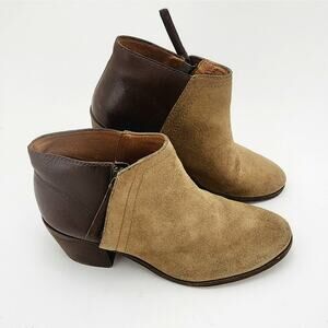Madewell Cait ankle boots Womens 5 two-toned Brown Leather tan suede